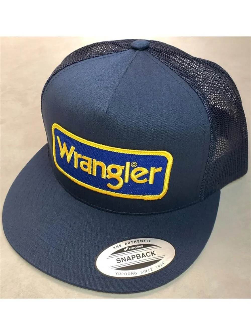 Retro Wrangler Trucker Hat Vintage Western Cowboy Patch Yupoong Snapback Cap 80s